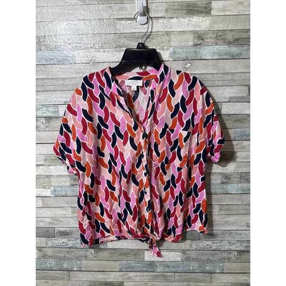 Women’s Linen Charter Club Blouse Multicolored Size Small - Picture 2 of 11